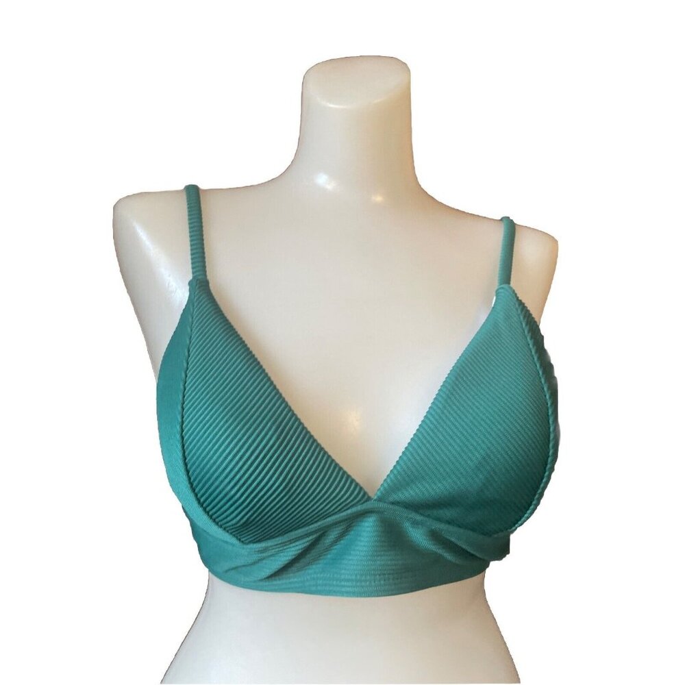 Nwt Cupshe Bikini Top Womens Size M Textured Green